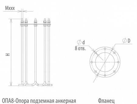 Подземная закладная опора ОПА8